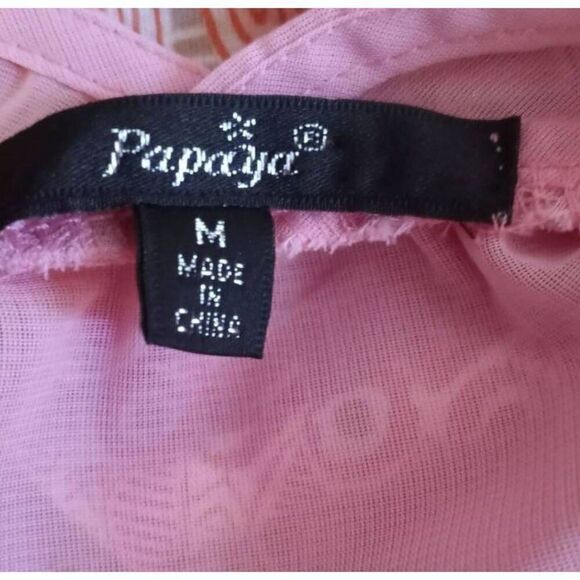 PAPAYA PINK SHEER TANK TOP SZ.M EUC - Picture 3 of 4
